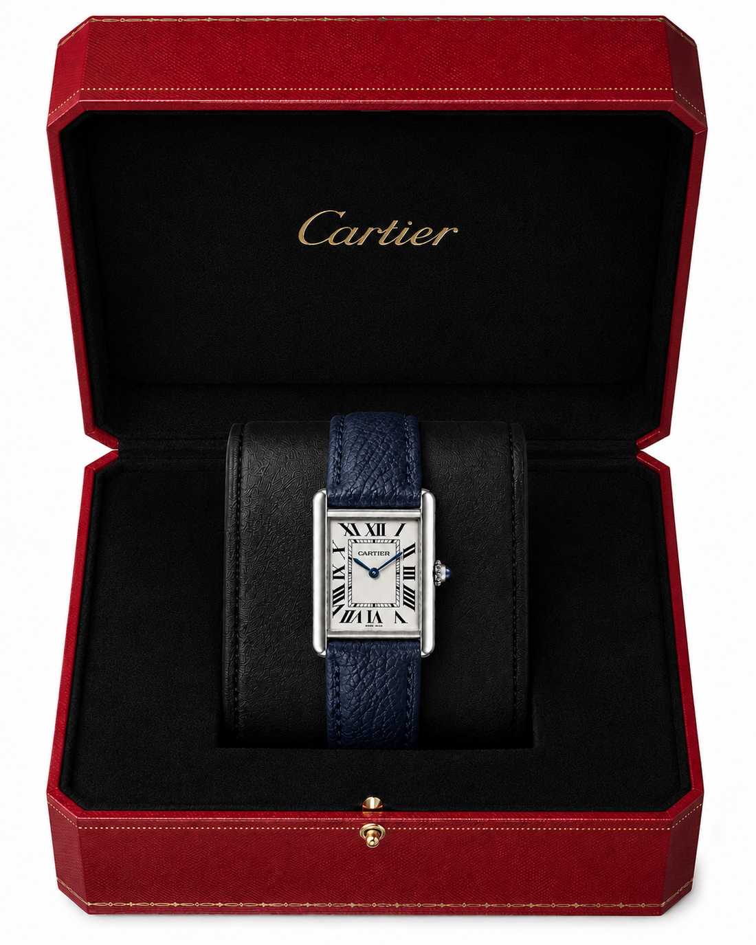 Cartier Tank Must Large Model Roman-Numeral Stainless Steel Luxury Dress Watch